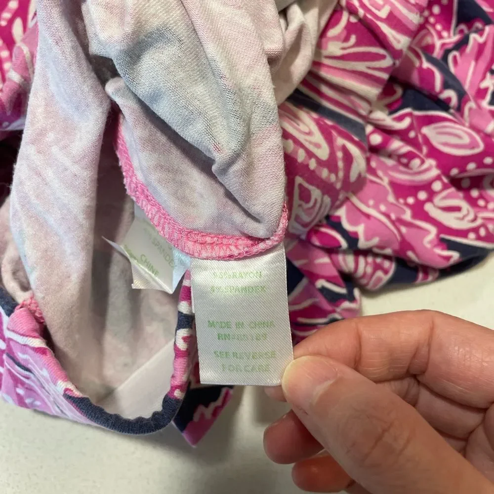 Lilly Pulitzer Pink Pineapple Print Palazzo Pull on elastic waist Pants size XS